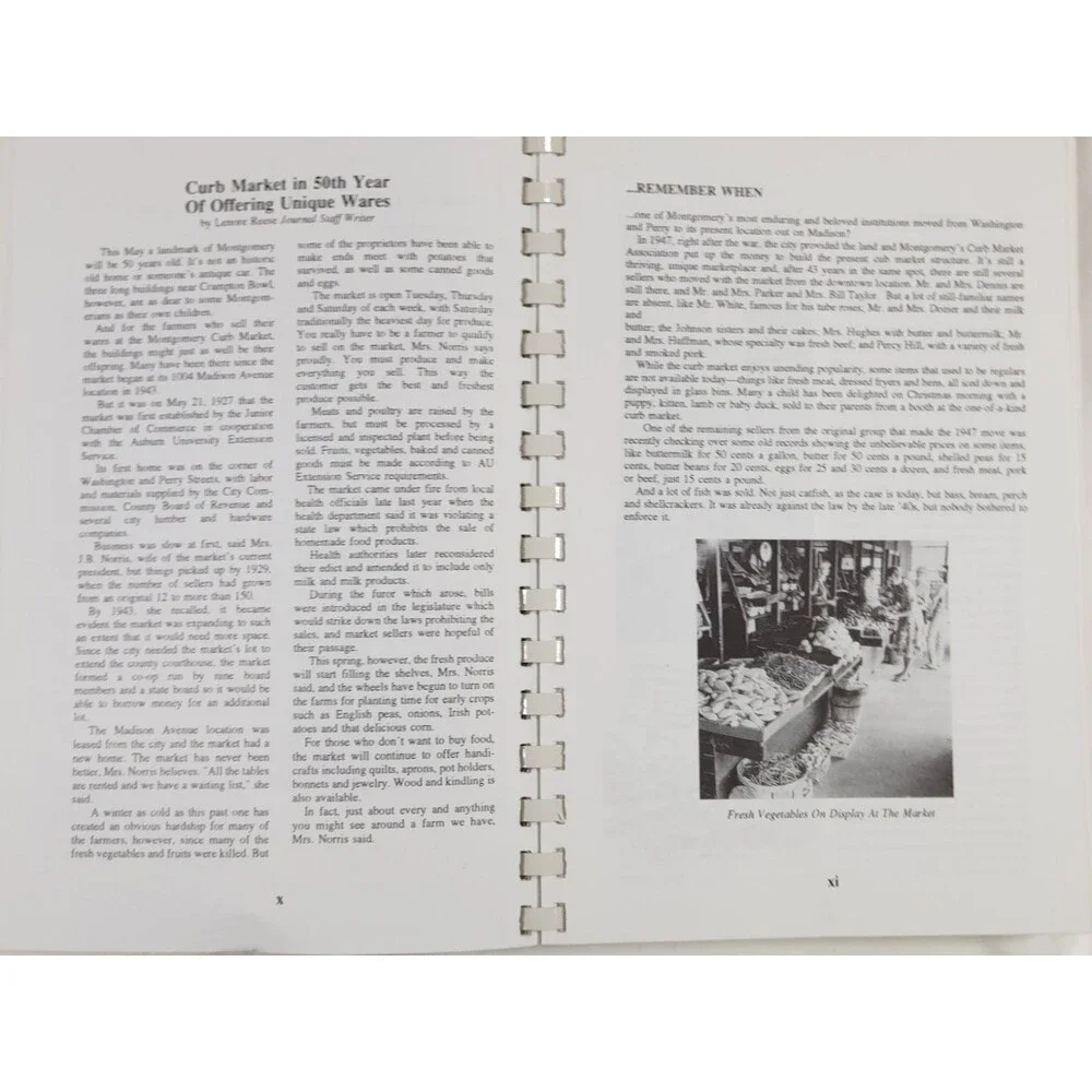 1993 Montgomery Curb Market Association Cookbook Recipes Alabama Southern Local
